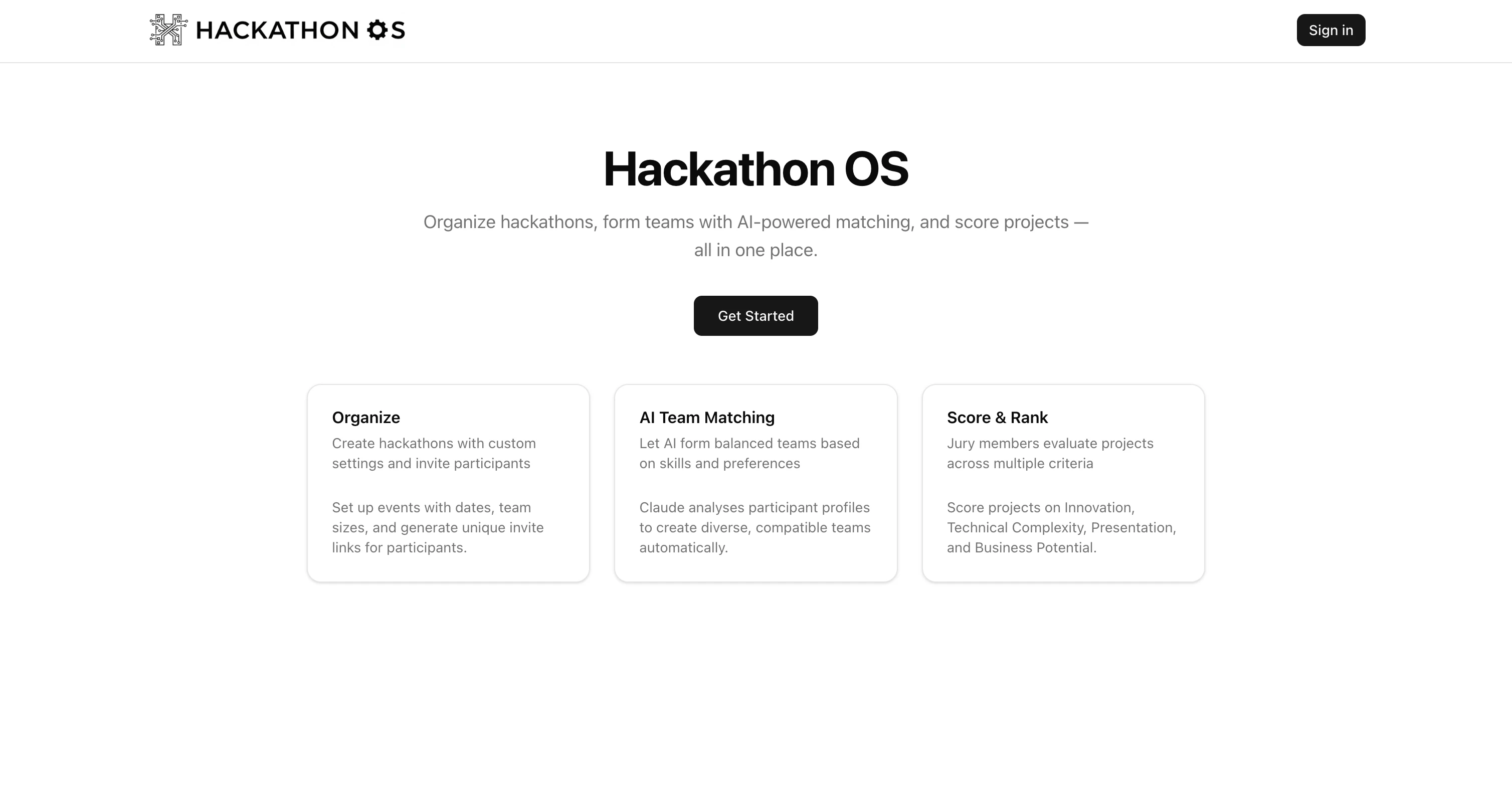 Hackathon OS preview